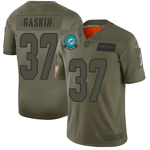 Miami Dolphins #37 Myles Gaskin Camo Men's Stitched Limited 2019 Salute To Service Jersey Men's