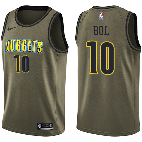 Denver Nuggets #10 Bol Bol Green Salute to Service Youth Swingman Jersey Youth