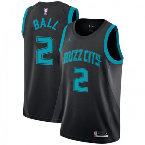 Charlotte Hornets #2 LaMelo Ball Black Youth Jordan Swingman City Edition 2018/19 Jersey Youth