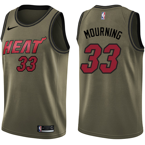 Miami Heat #33 Alonzo Mourning Green Salute to Service Youth Swingman Jersey Youth