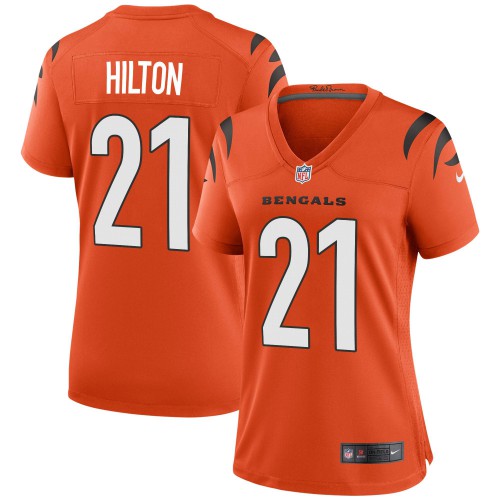 Cincinnati Cincinnati Bengals #21 Mike Hilton Orange Women's Game Jersey Womens