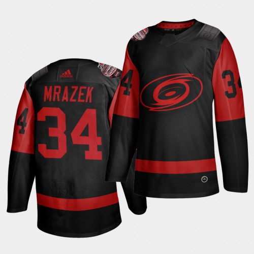 Carolina Carolina Hurricanes #34 Petr Mrazek Black Men's 2021 Stadium Series Outdoor Game Jersey Men's