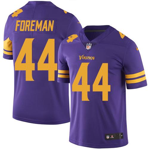 Minnesota Vikings #44 Chuck Foreman Purple Men's Stitched Limited Rush Jersey Men's