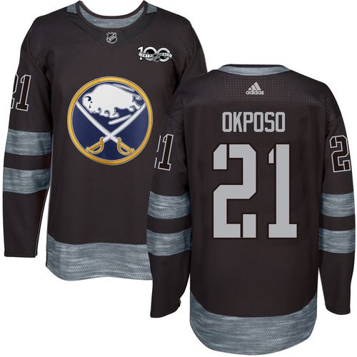 Adidas Buffalo Sabres #21 Kyle Okposo Black 1917-2017 100th Anniversary Stitched Jersey Men's