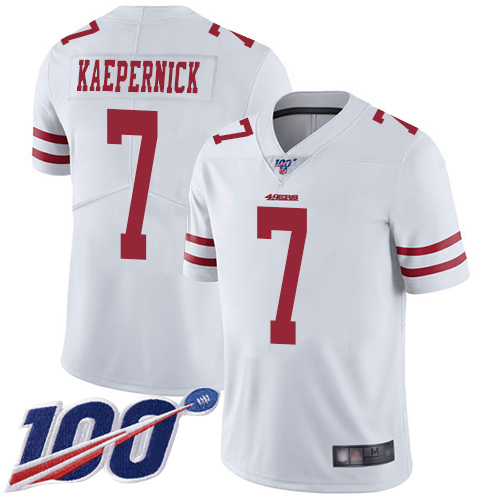 San Francisco 49ers #7 Colin Kaepernick White Men's Stitched 100th Season Vapor Limited Jersey Men's