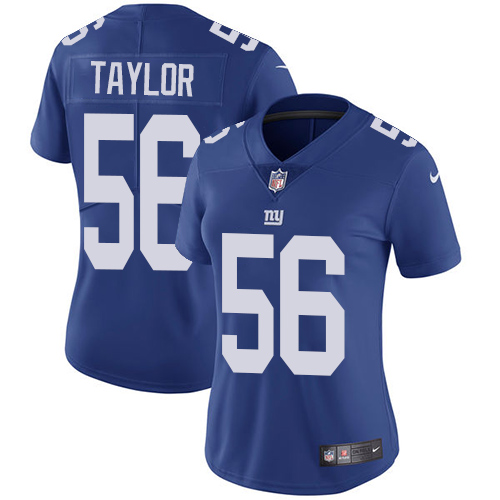 Giants #56 Lawrence Taylor Royal Blue Team Color Women's Stitched Vapor Untouchable Limited Jersey