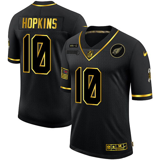 Arizona Cardinals #10 DeAndre Hopkins Men's 2020 Salute To Service Golden Limited Jersey Black