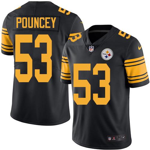 Pittsburgh Steelers #53 Maurkice Pouncey Black Youth Stitched Limited Rush Jersey Youth
