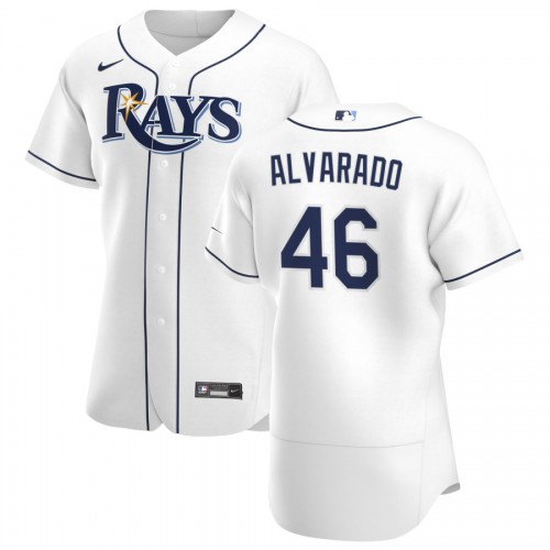 Tampa Bay Tampa Bay Rays #46 Jose Alvarado Men's White Home 2020 Authentic Player Jersey Men's
