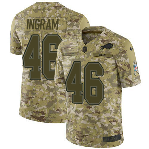 Bills #46 Ja'Marcus Ingram Camo Youth Stitched Limited 2018 Salute To Service Jersey