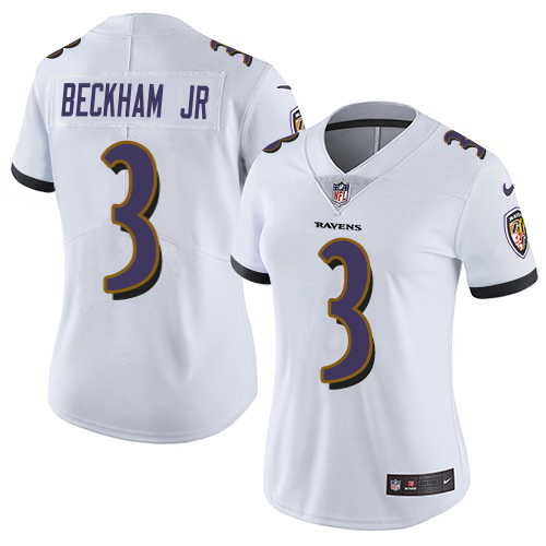 Ravens #3 Odell Beckham Jr. White Women's Stitched Vapor Untouchable Limited Jersey