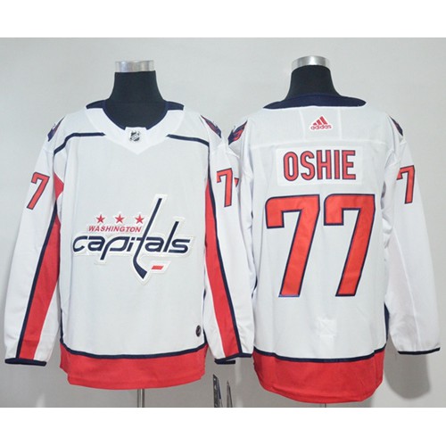 Adidas Washington Capitals #77 T.J. Oshie White Road Authentic Stitched Jersey Men's