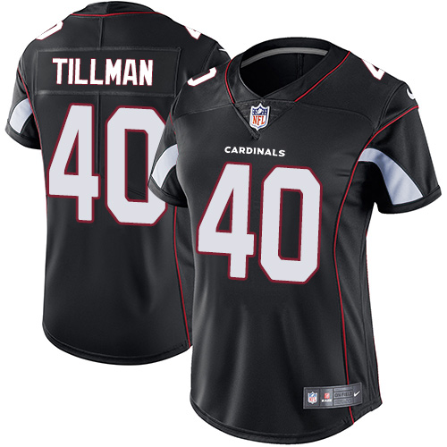 Cardinals #40 Pat Tillman Black Alternate Women's Stitched Vapor Untouchable Limited Jersey