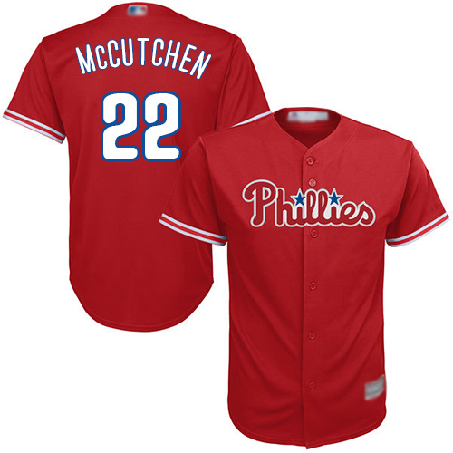 Philadelphia Phillies #22 Andrew McCutchen Red Cool Base Stitched Youth Jersey Youth