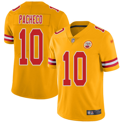 Chiefs #10 Isiah Pacheco Gold Men's Stitched Limited Inverted Legend Jersey