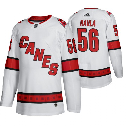 Carolina Carolina Hurricanes #56 Erik Haula Men's 2019-20 Away Authentic Player White Stitched Jersey Men's