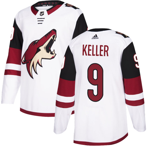 Adidas Arizona Coyotes #9 Clayton Keller White Road Authentic Stitched Jersey Men's
