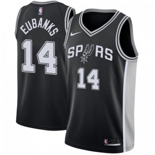 San Antonio Spurs #14 Drew Eubanks Black Swingman Icon Edition Jersey Mens