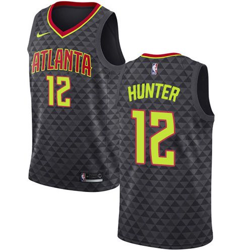 Atlanta Hawks #12 DeAndre Hunter Black Swingman Icon Edition Jersey Mens