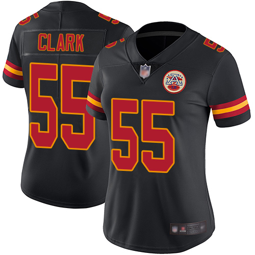 Kansas City Chiefs #55 Frank Clark Black Women's Stitched Limited Rush Jersey Womens