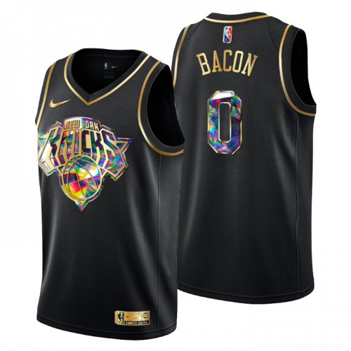 New York New York Knicks #0 Dwayne Bacon Mens Golden Edition Diamond Logo 2021/22 Swingman Jersey - Black Mens