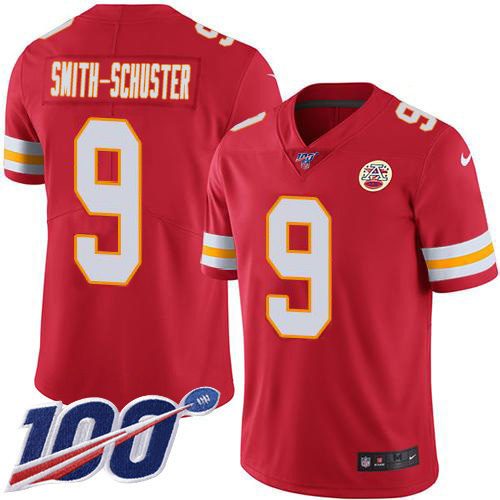 Chiefs #9 JuJu Smith-Schuster Red Team Color Men's Stitched 100th Season Vapor Limited Jersey