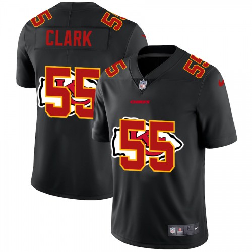 Kansas City Kansas City Chiefs #55 Frank Clark Men's Team Logo Dual Overlap Limited Jersey Black Men's