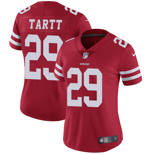 San Francisco 49ers #29 Jaquiski Tartt Red Team Color Women's Stitched Vapor Untouchable Limited Jersey Womens