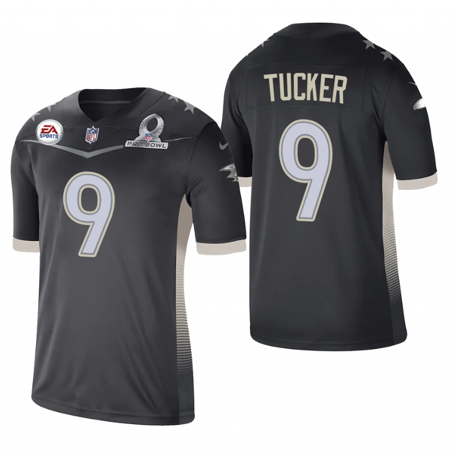 Baltimore Ravens #9 Justin Tucker 2021 AFC Pro Bowl Game Anthracite Jersey
