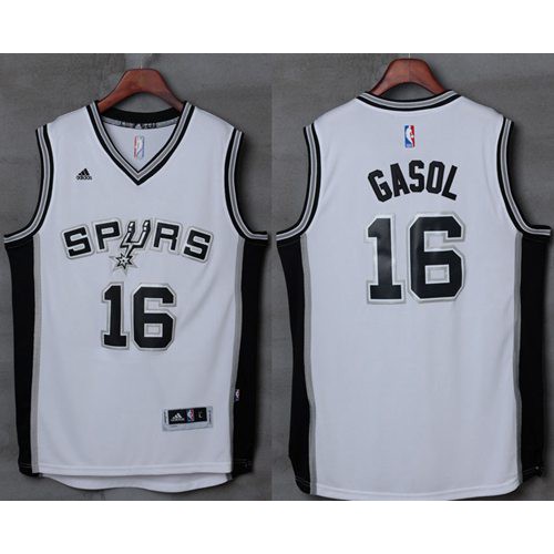 San Antonio Spurs #16 Pau Gasol White Stitched Jersey Mens