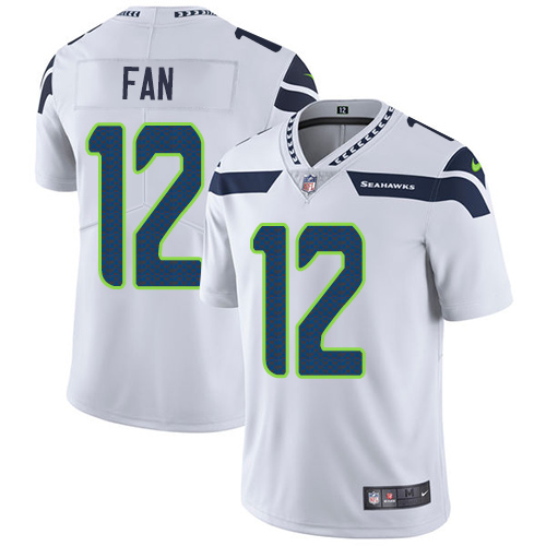 Seahawks #12 Fan White Youth Stitched Vapor Untouchable Limited Jersey