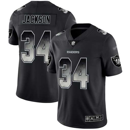 Raiders #34 Bo Jackson Black Men's Stitched Vapor Untouchable Limited Smoke Fashion Jersey