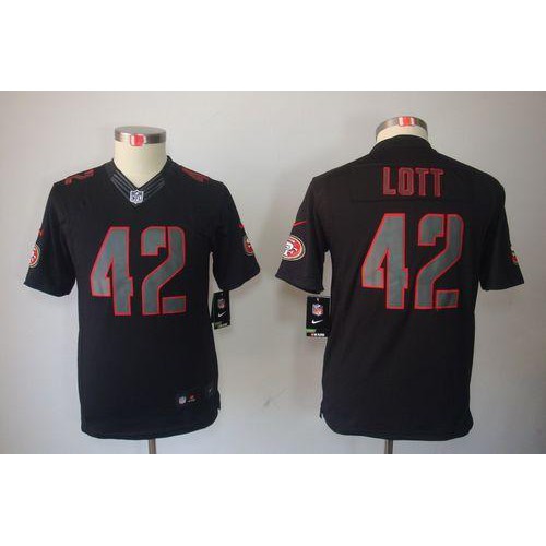 San Francisco 49ers #42 Ronnie Lott Black Impact Youth Stitched Limited Jersey Youth