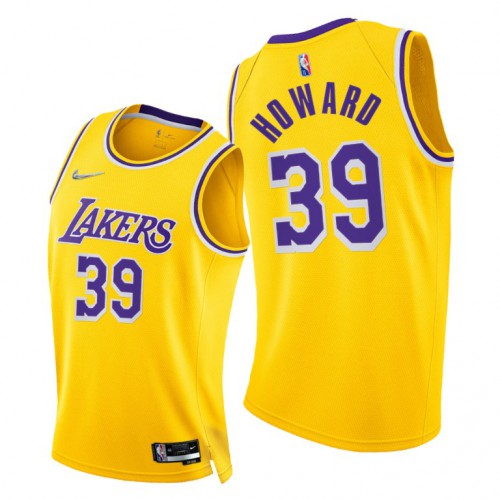 Los Angeles Lakers #39 Dwight Howard Womens 2021-22 75th Diamond Anniversary Jersey Gold Womens
