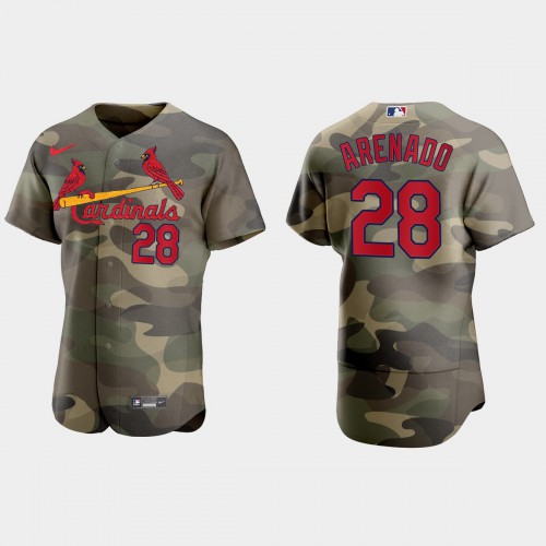 St.Louis St.Louis Cardinals #28 Nolan Arenado Men's 2021 Armed Forces Day Authentic Jersey -Camo Men's