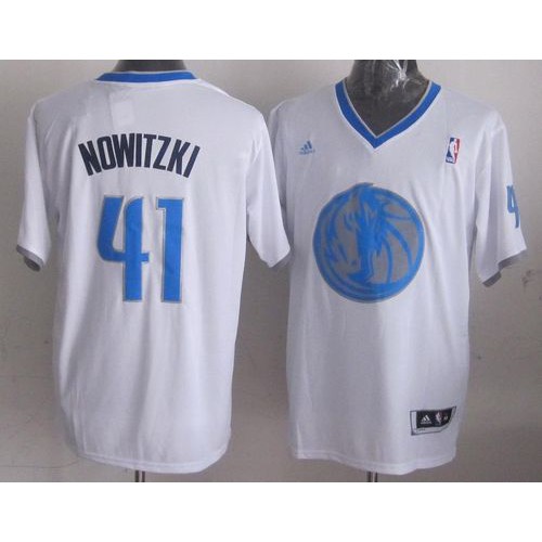Dallas Mavericks #41 Dirk Nowitzki White 2013 Christmas Day Swingman Stitched Jersey Mens