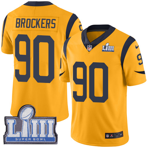 Los Angeles Rams #90 Michael Brockers Gold Super Bowl LIII Bound Youth Stitched Limited Rush Jersey Youth