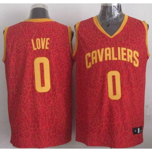 Cleveland Cavaliers #0 Kevin Love Red Crazy Light Stitched Jersey Mens