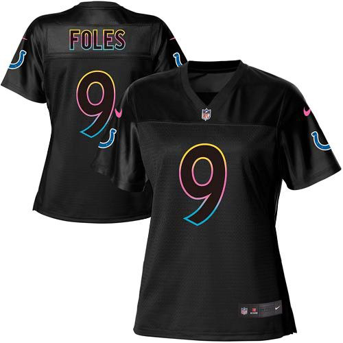 Colts #9 Nick Foles Black Women's Fashion Game Jersey
