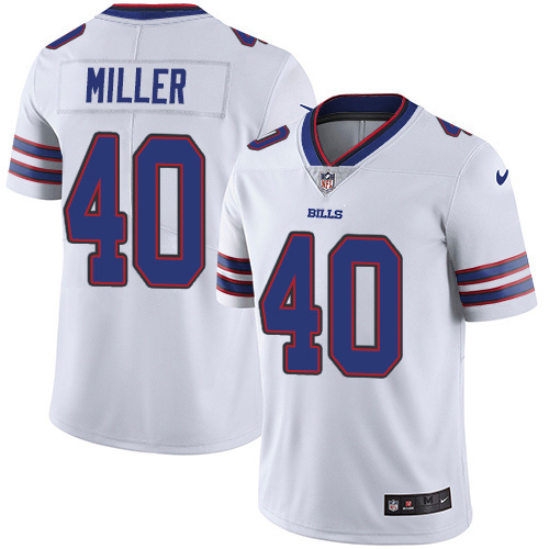 Bills #40 Von Miller White Men's Stitched Vapor Untouchable Limited Jersey