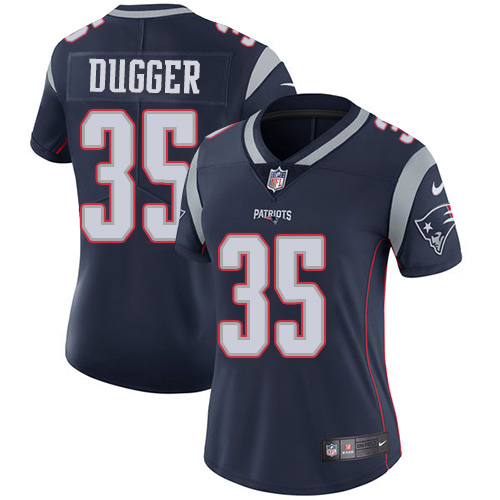 New England Patriots #35 Kyle Dugger Navy Blue Team Color Women's Stitched Vapor Untouchable Limited Jersey Womens