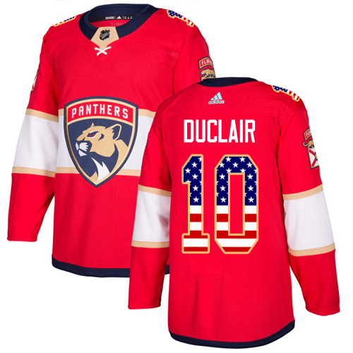 Adidas Panthers #10 Anthony Duclair Red Home Authentic USA Flag Stitched Jersey