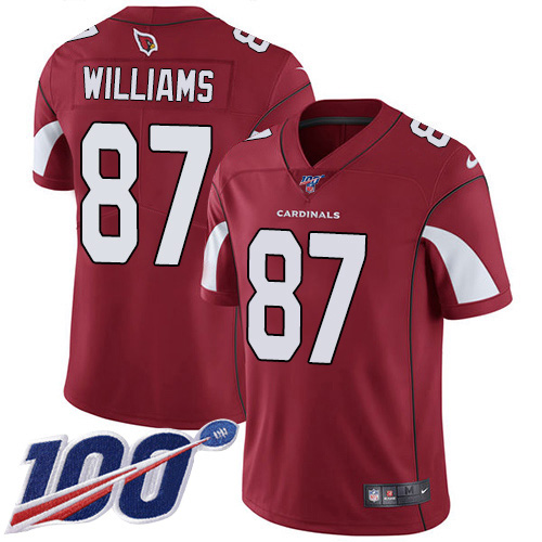 Arizona Cardinals #87 Maxx Williams Red Team Color Men's Stitched 100th Season Vapor Limited Jersey Men's