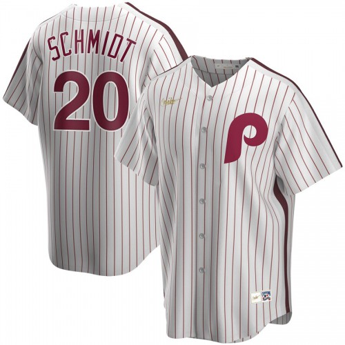 Philadelphia Philadelphia Phillies #20 Mike Schmidt Home Cooperstown Collection Player Jersey White Men's