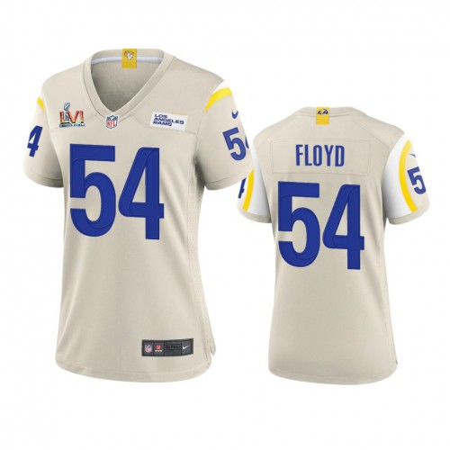 Los Angeles Los Angeles Rams #54 Leonard Floyd Women's Super Bowl LVI Patch Game Jersey - Bone Womens