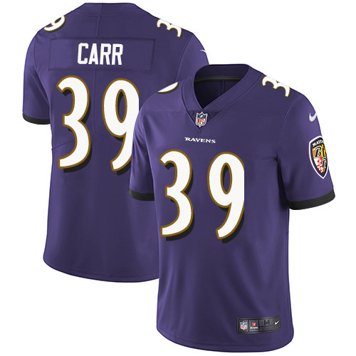 Baltimore Ravens #39 Brandon Carr Purple Team Color Men's Stitched Vapor Untouchable Limited Jersey Men's