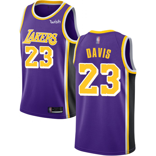 Los Angeles Lakers #23 Anthony Davis Purple Womens Swingman Statement Edition Jersey Womens