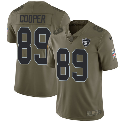 Las Vegas Raiders #89 Amari Cooper Olive Men's Stitched Limited 2017 Salute To Service Jersey Men's