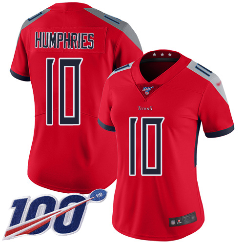 Tennessee Titans #10 Adam Humphries Red Women's Stitched Limited Inverted Legend 100th Season Jersey Womens
