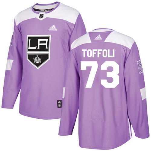 Adidas Los Angeles Kings #73 Tyler Toffoli Purple Authentic Fights Cancer Stitched Jersey Men's